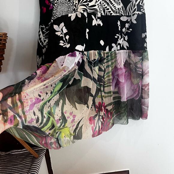 Alembika Adaline Floral Tiered Maxi Dress Size (2) Medium Oversized Artsy Lace - Picture 5 of 11